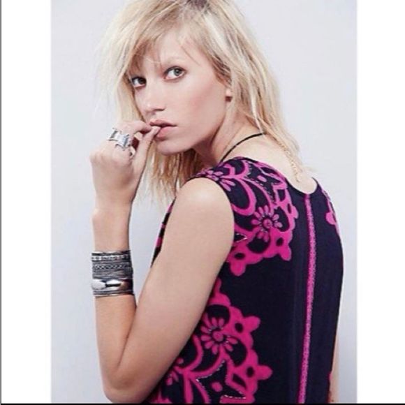 Free people geodesic dunes beaded dress L - Picture 2 of 15